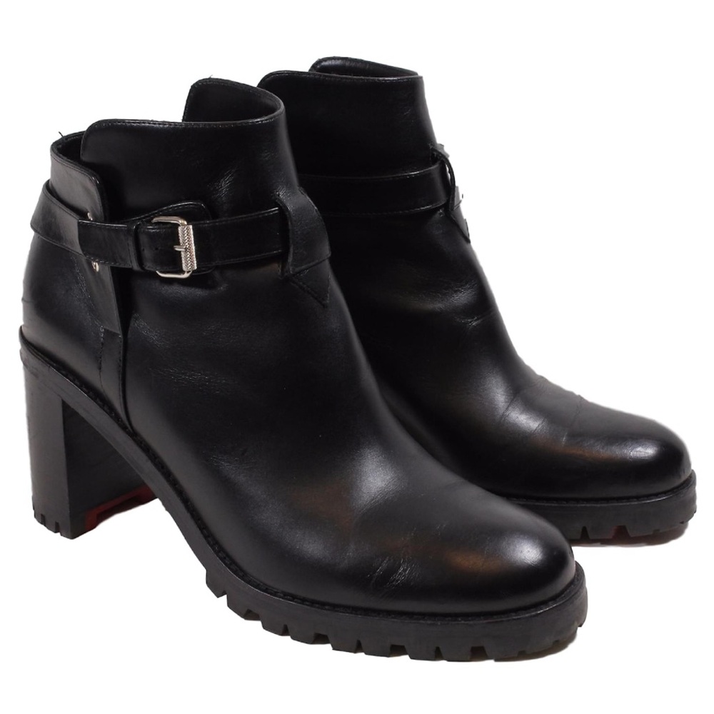 Christian Louboutin Biker Communa Leather Ankle Boots 37.5